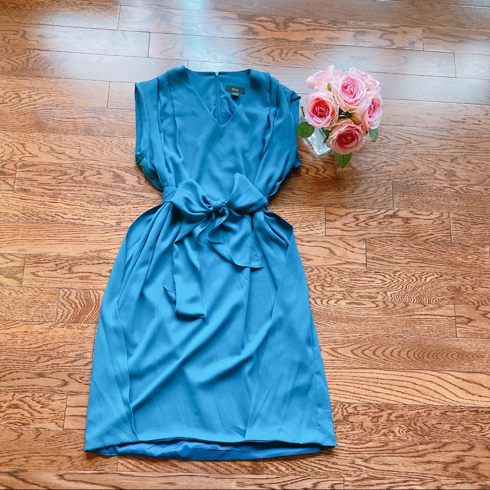DR07 Elia Blue Chiffon Dress
